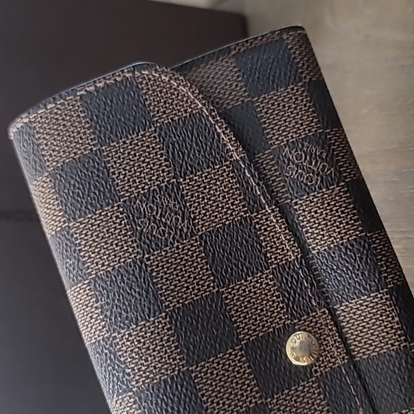 LOUIS VUITTON Emilie Damier Ebene Wallet Brown - Picture 13 of 13